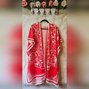 Vintage Vibrant Tropical Paisley Boho Beach Coverup